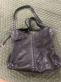 Large leather Michael Kors Uptown Astor studdedcrossbody tote hobo bag
