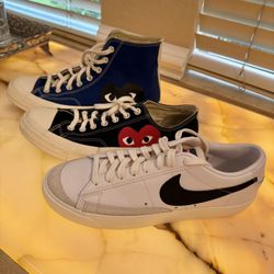 3-Pair Bundle: Nike Blazer + Converse x Comme des Garçons
