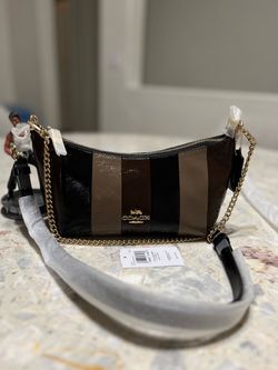 Coach Caitlin Shoulder Bag With Striped Patchwork NWT