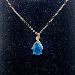 Blue Topaz & Sapphire Necklace