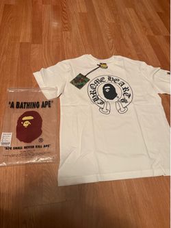 White chrome hearts Bape shirt(size medium)