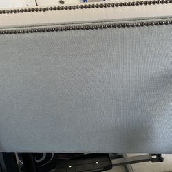 Blue Canvas Headboard - Twin Size