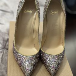 Christian Louboutin Glitter heels- Authentic Size 40 Like New