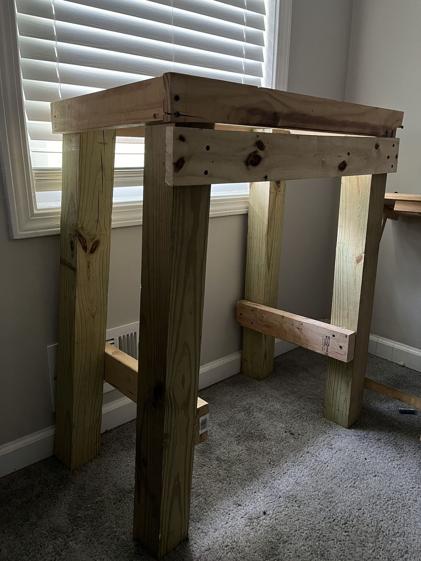 Wooden Frame Built For Aquarium To Sit On