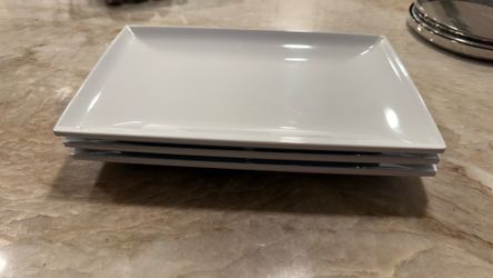 Thunder Group 12 1/2" x 8" snack serving plates