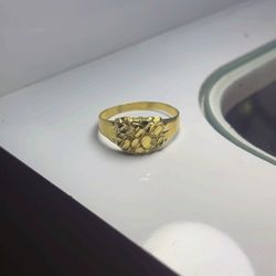 REAL 14K GOLD NUGGET RING