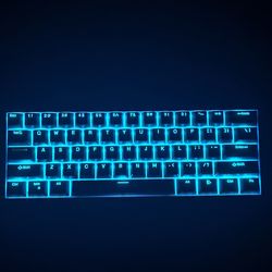60% Mechanical Gaming Keyboard,Mixed Color Keycaps Gaming Keyboard with Linear Black Switches, Detachable Type-C Cable Mini Keyboard with Blue LED Lig