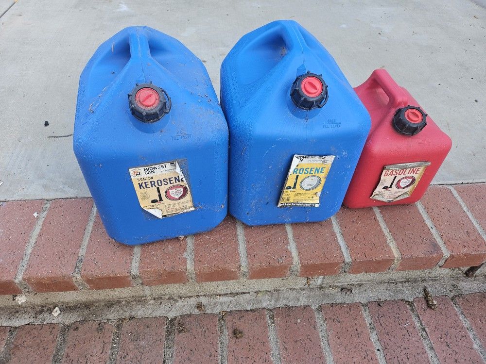 2 Kerosene Cans 1 Gas Can