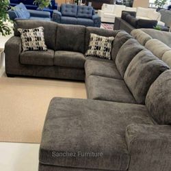 Dark Gray 3 Pieces Sectional Couch Same Day Delivery 