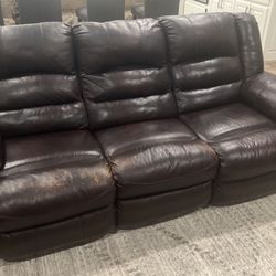 Leather Couch 7ft- $600 OBO