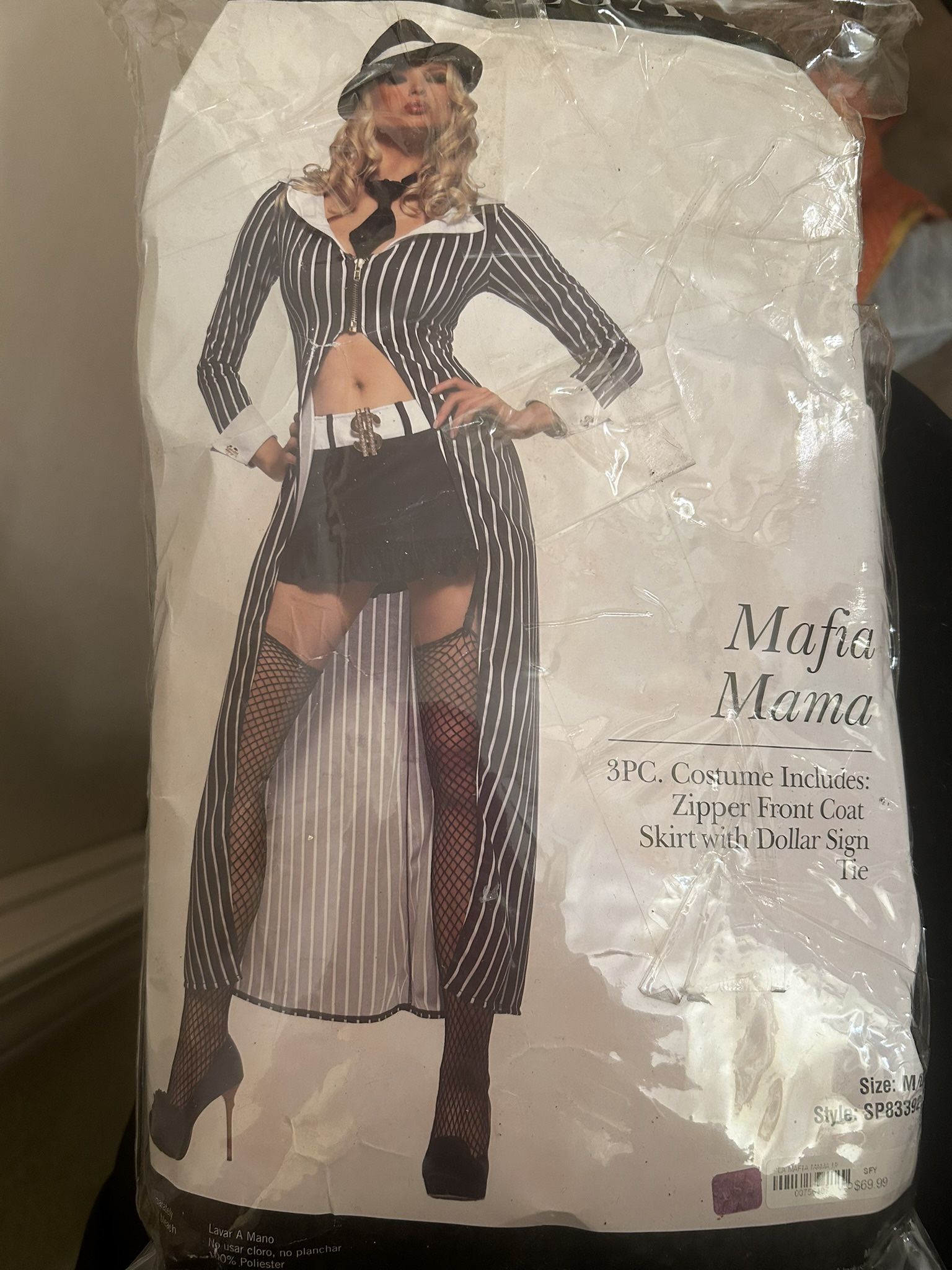 Halloween Costume Mafia Mama Size M/L More Towards Medium Size Never Worn