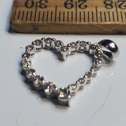 Wedding /14K White Gold Diamond VVS Bright Pendent Artist Signed, Unique Prongs 