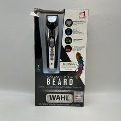 New Wahl Color Pro Cord/Cordless Beard Trimmer 9891 Rechargeable 14-Piece Kit