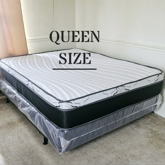 NEW QUEEN PILLOWTOP SET MATTRESS AND BOX SPRING ‐ 2PCS