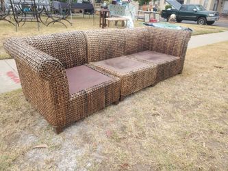 Pottery Barn seagrass sofa