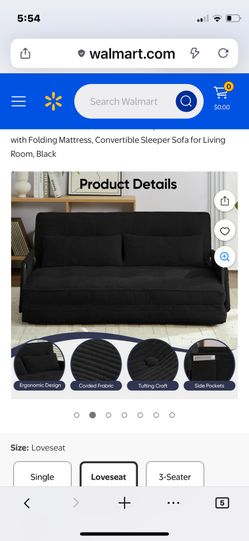 Small Black Couch Futon