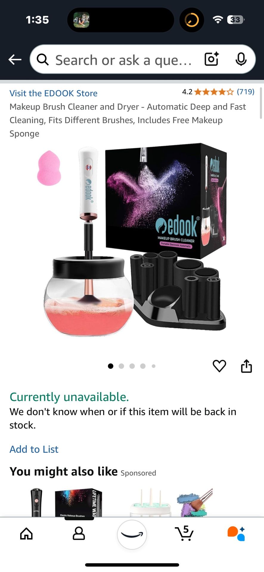 Electronic Makeup Brush Cleaner