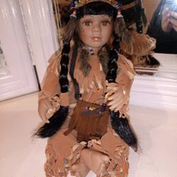 Native American Antique Porcelain Doll