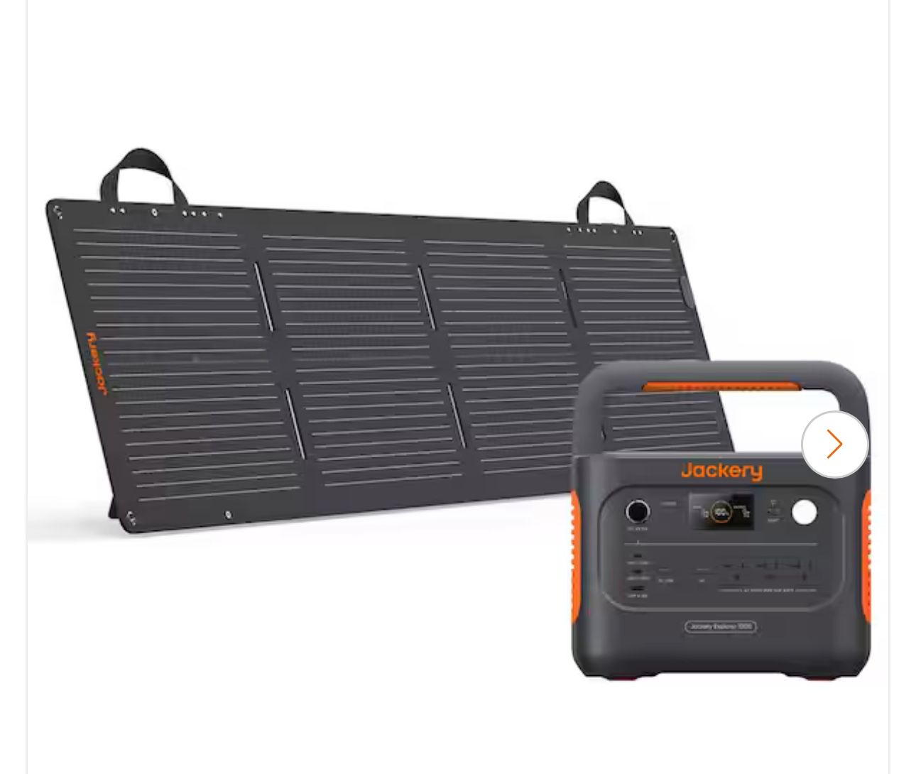 1500-Watt Output/3000-Watt Peak Push Button Start Solar Generator 1000V2 with 1-Solar Panel 100-Watt Mini for Outdoors