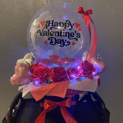 Valentine rose glow up balloon