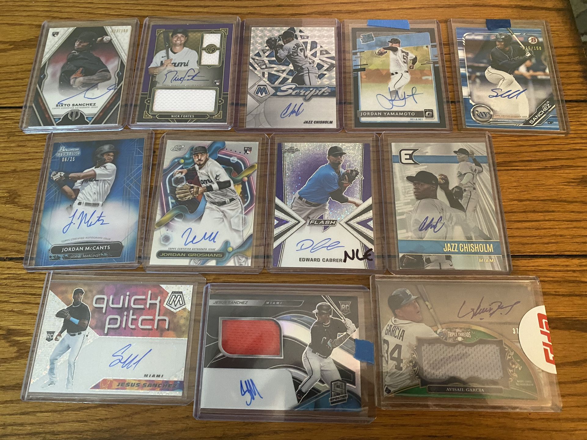 Miami Marlins Auto Card Lot
