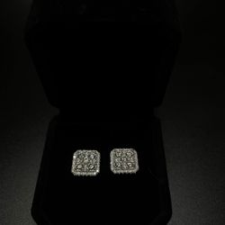 925 Sterling Silver Moissanite Earrings (VVS1 clarity)  GRA certified Passes Diamond Tester