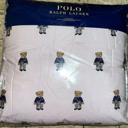Polo Ralph Lauren King Comforter Set Pink Girl Bear 