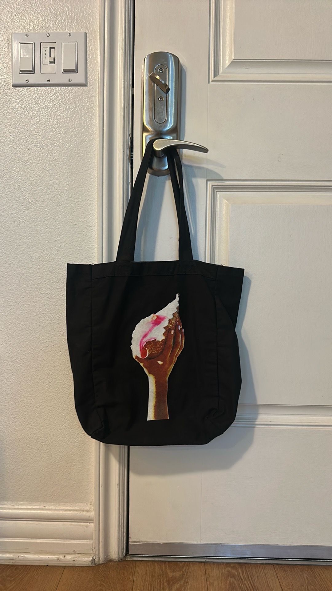 Black Graphic Tote