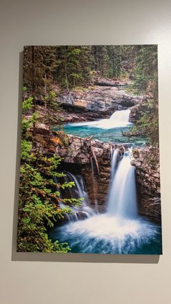 Waterfall Forest Landscape Canvas Wall Art