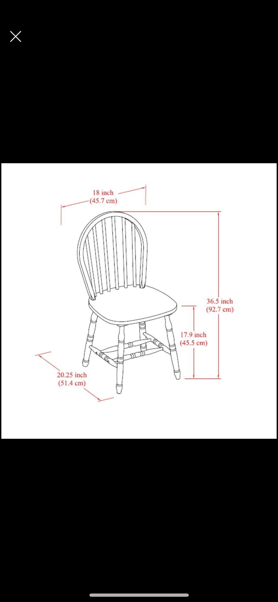 new (Set of 4) Solid Wood Dining Chairs, White and Oak