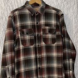 Red Bead Ranch: Long Sleeved Plaid Flannel Shirt, Snap Closure, Size: Large 