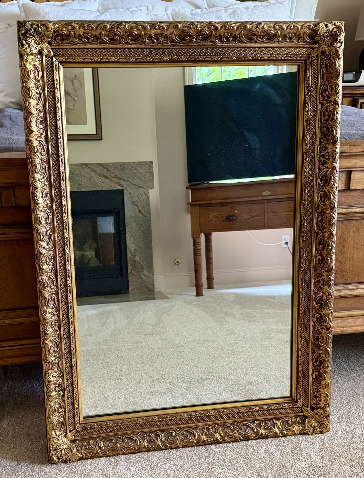 Antique Gilded Gold Elegant Framed Mirror