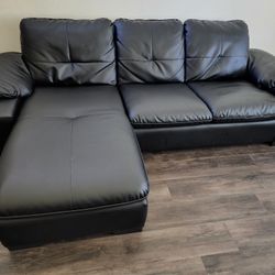 Faux Leather Couch