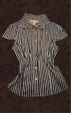 Y2k Striped Button Up Top