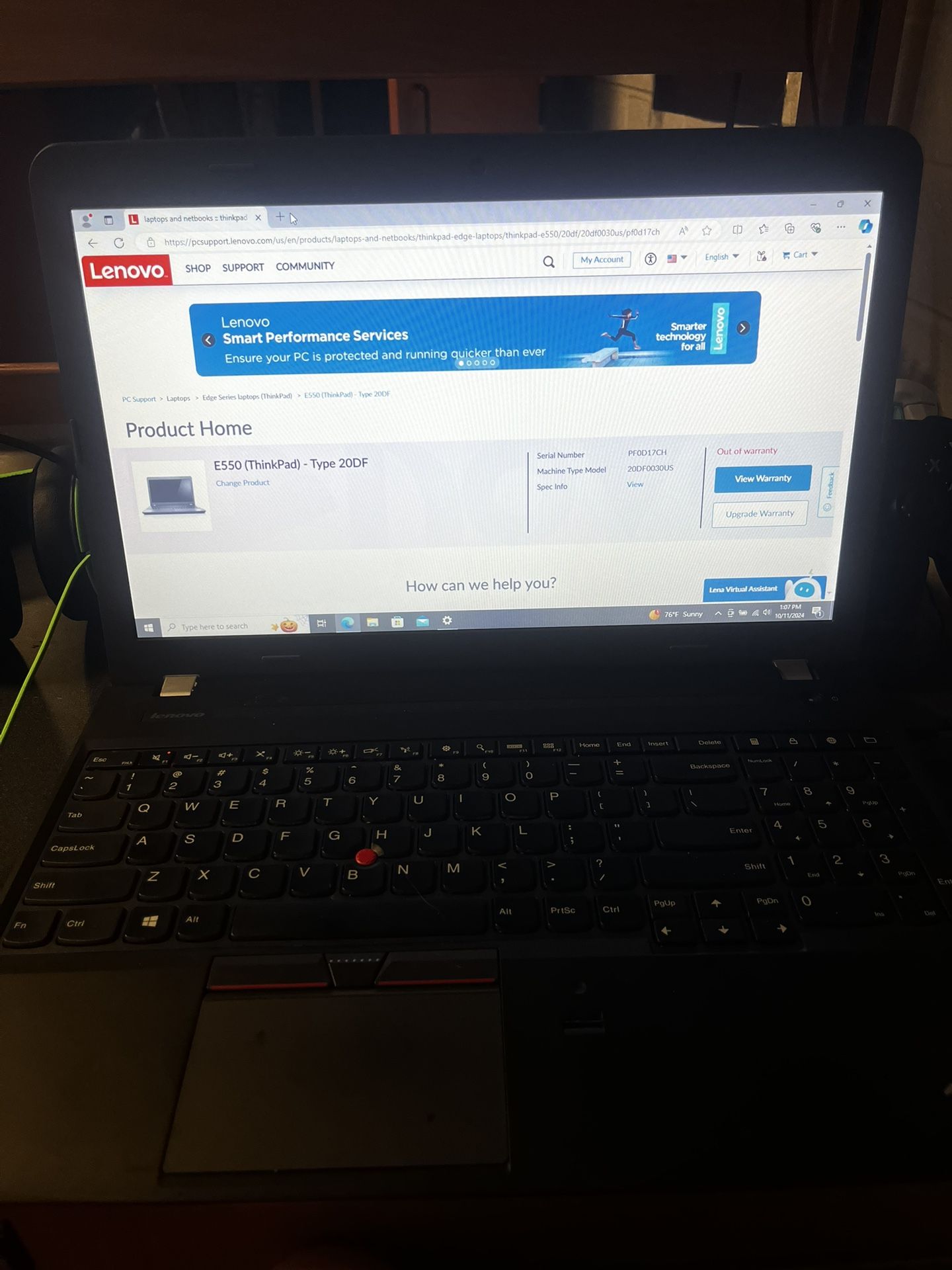 LENOVO THINKPAD E550 CORE I5-5200U @ 2.20GHz 8GB RAM 468GB HDD WIN-10 PRO