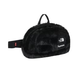 NEW Supreme North Face Faux Fur Waist Bag Black