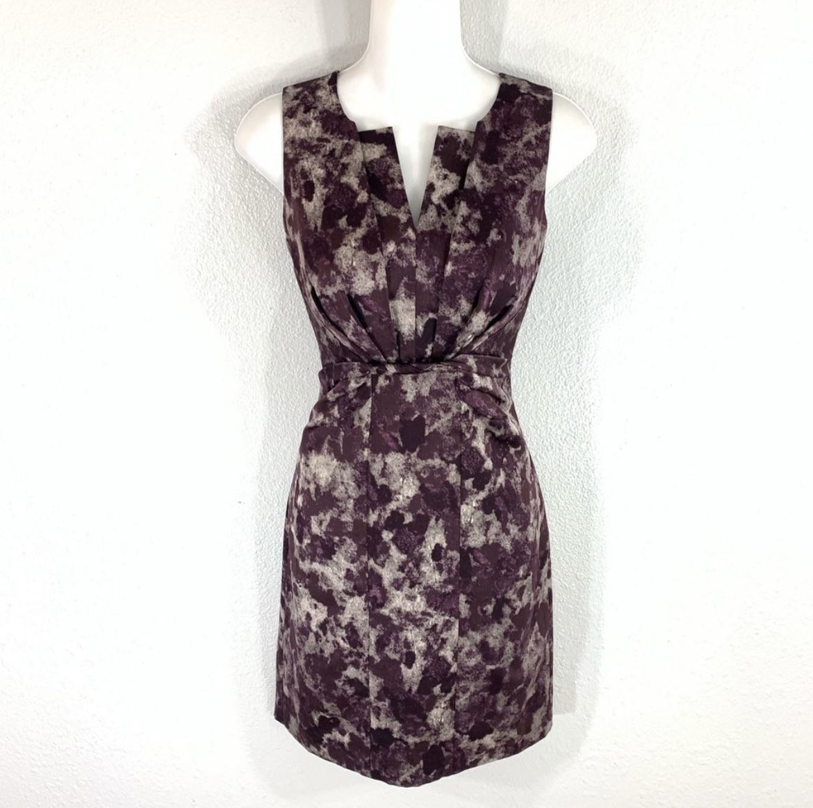 Ann Taylor Purple & Gray Abstract Print Dress - Size 4P