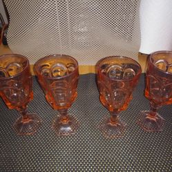 Fostoria Virginia Peach Iced Tea Goblets. Set Of Four. Excellent Condition! All Sales Final