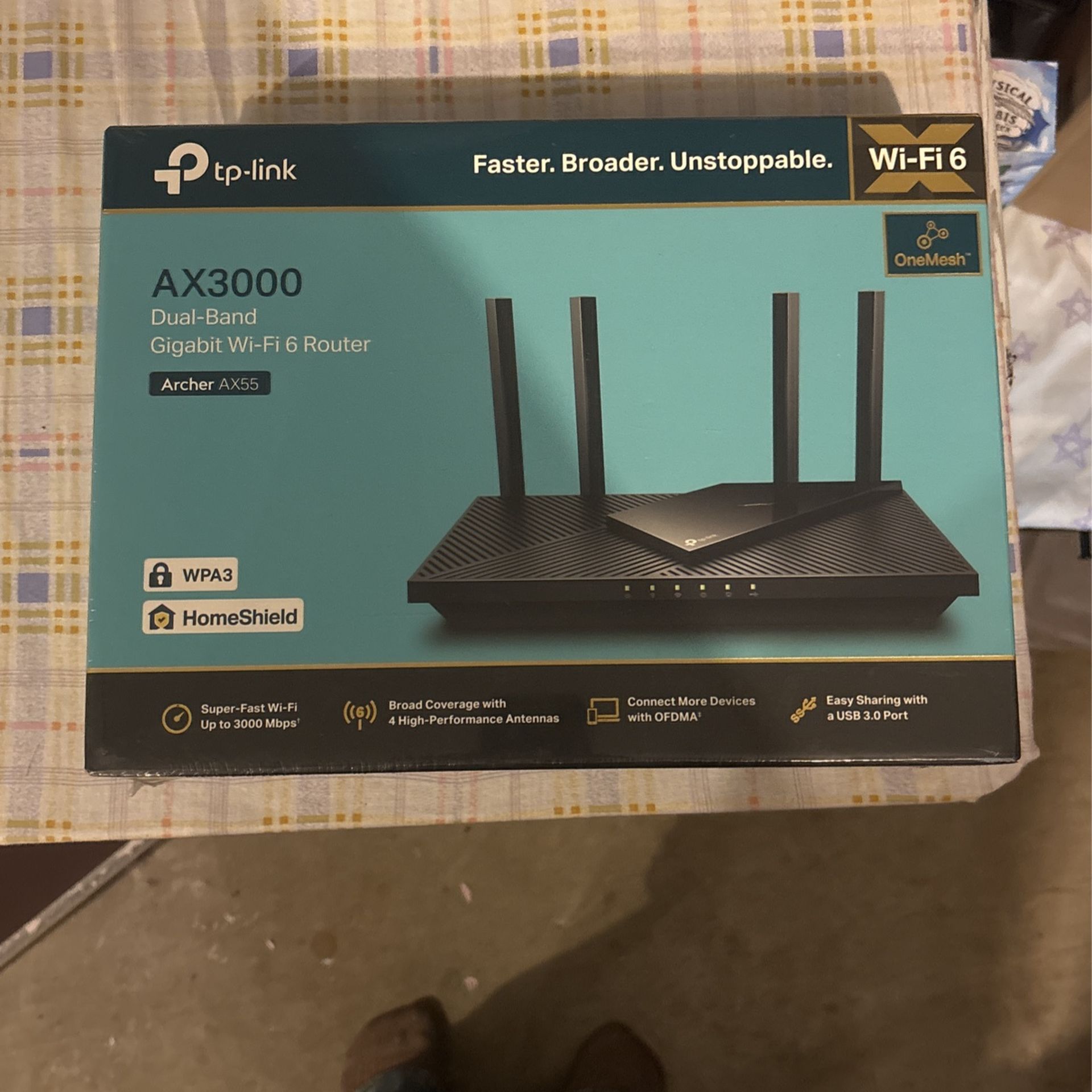 New inbox X 3000 dual band gigabyte Wi-Fi six router archer X 55