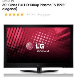 60” Class Full HD 1080p Plasma TV (59.5” diagonal)