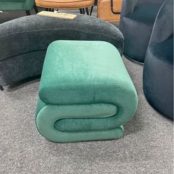 New Velvet Vanity Stool, Modern S-Shaped Pouf Ottoman Footrest Makeup Chair Foot Stool Under Desk