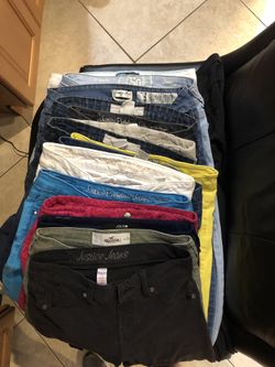 Lot of 16 pair jeans Hollister, Justice, Levi’s and more
