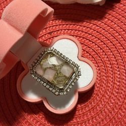 New | Indian Pink Marble Adjustable Ring
