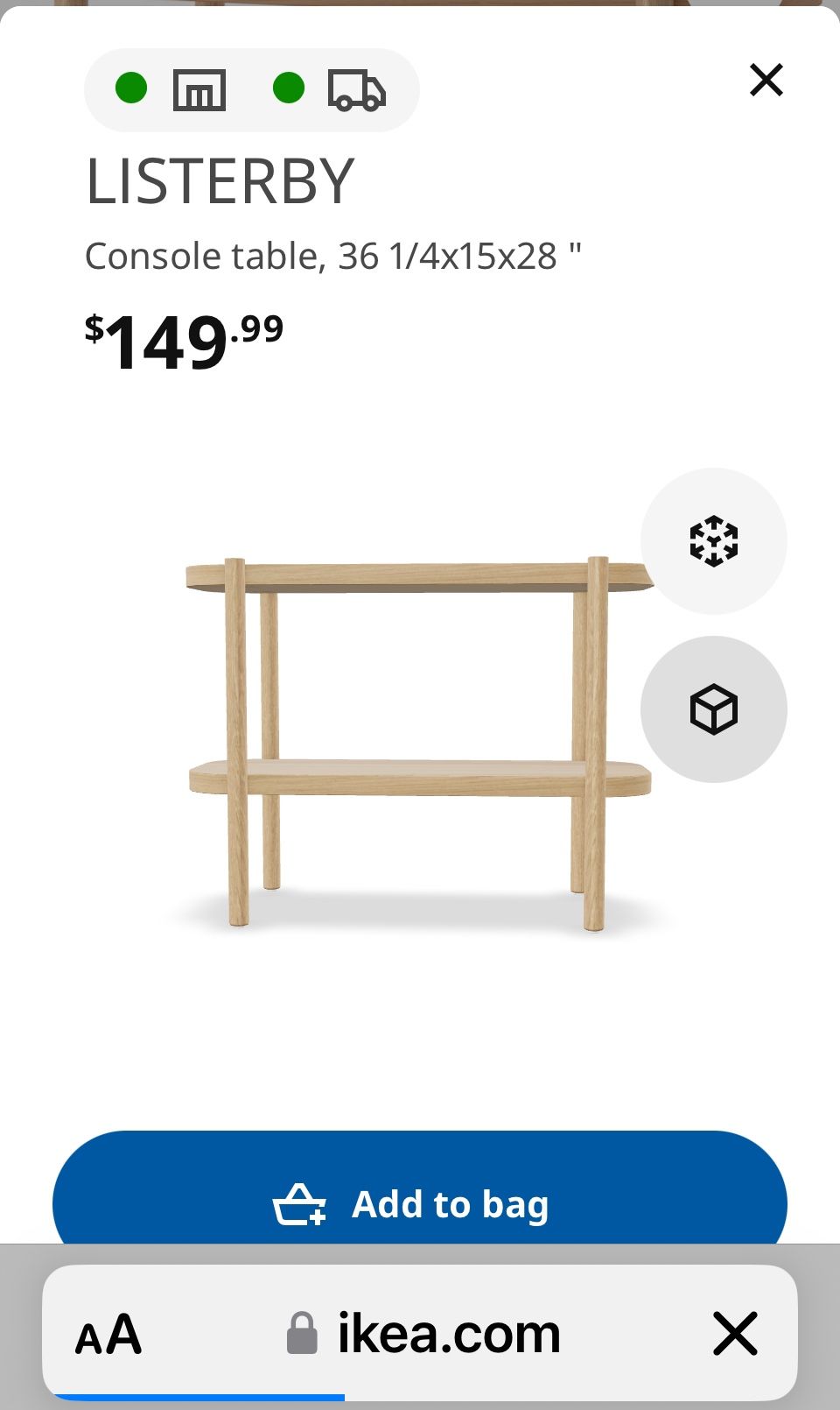 IKEA Listerby  Console Table