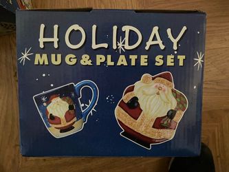 Holiday Santa Mug & Plate Set