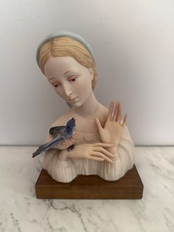Porcelain Cybis bust of "Madonna with Bird”