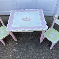 Girls Princess Table And Chairs