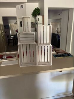 Wood crates set on the small side.