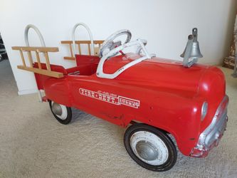 1950’s Original Sadface Firetruck Pedal Car