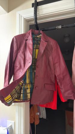 Terry Lewis Maroon Genuine Leather Jacket XS-S
